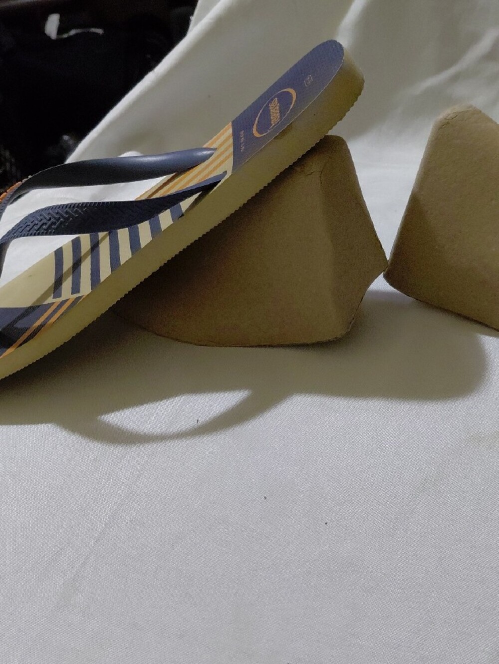 Havaianas Navy, Tan & Orange Striped Flip Flops - Picture 5 of 5